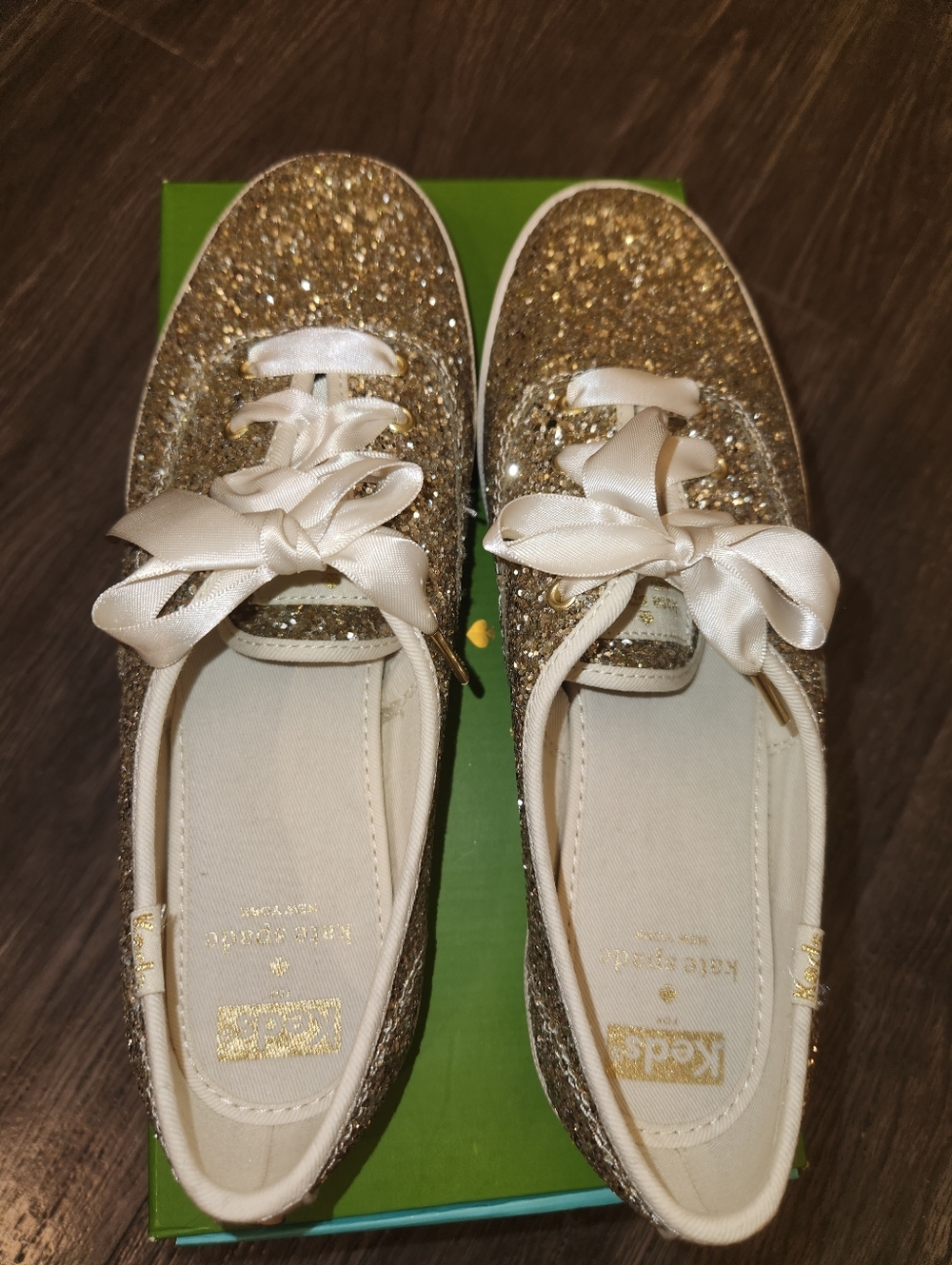 NIB Kate Spade Gold Glitter KEDS 7.5 - Picture 13 of 16